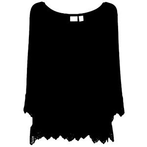 Chico’s Victorian lace edged black flared tunic